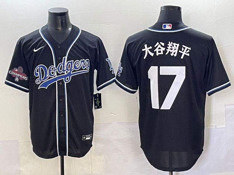 Men 2025 Los Angeles Dodgers #17 Ohtani Black Three generations Fashion Nike MLB Jersey style 7045